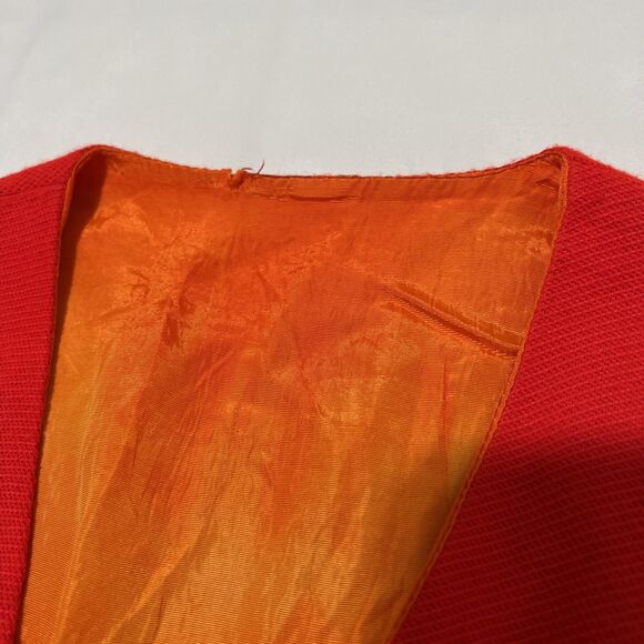 Vintage 60s Mod Orange Drop Waist Mini Wrap Dress FRITZI OF CALIFORNIA - Picture 9 of 13